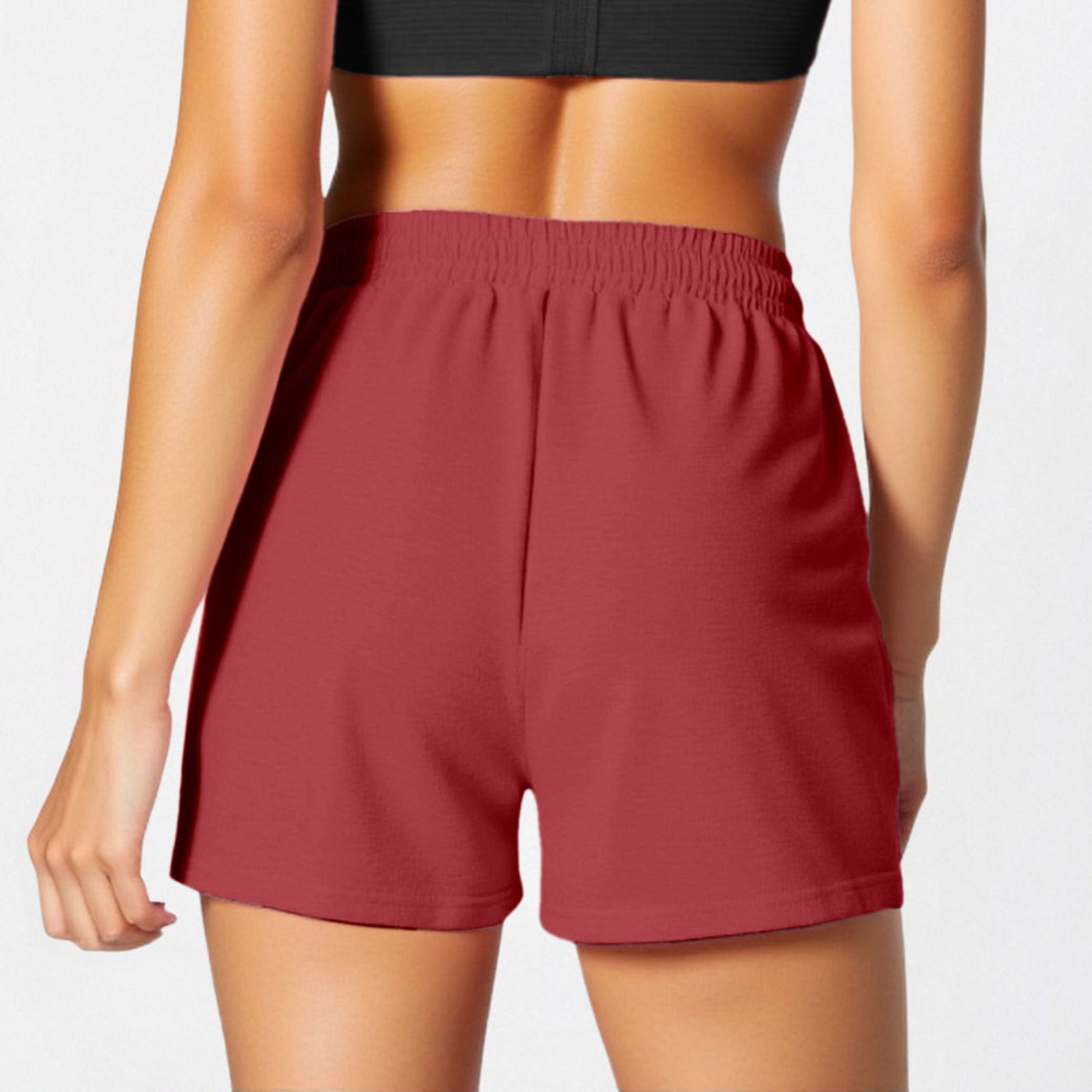 thumbnail image 3 of Pantalones cortos de running de cintura alta con cordón y bolsillos para mujer - Pantalones cortos deportivos elásticos de cintura alta para verano, XS-XXXL, 3 of 6